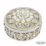 TRINKET BOX PEARL/HEARTS IVORY (7CM)