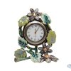 CLOCK GREEN ENAMEL LEAVES (7CM)