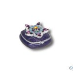 TRINKET BOX PURPLE/FILIGREE/ SQUARE