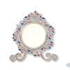 FRAME SILVER/ENAMEL/CRYSTALS RD(5CM)