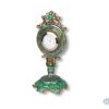 CLOCK OLIVINE ENAMEL BOUTIQUE MANTEL