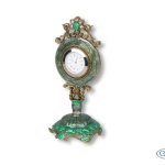 CLOCK OLIVINE ENAMEL BOUTIQUE MANTEL