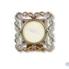 FRAME ENAMEL W/BROWN CRYSTAL SQ(5CM)