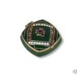 TRINKET BOX KHAKI ENAMEL CRYSTAL SQ