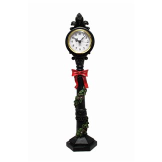LUCIA-CLOCK W/LITE-BLACK (47CM)