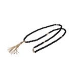 NECKLACE-BEADS-TASSEL-BLACK 90CM (35 Inch) LONG